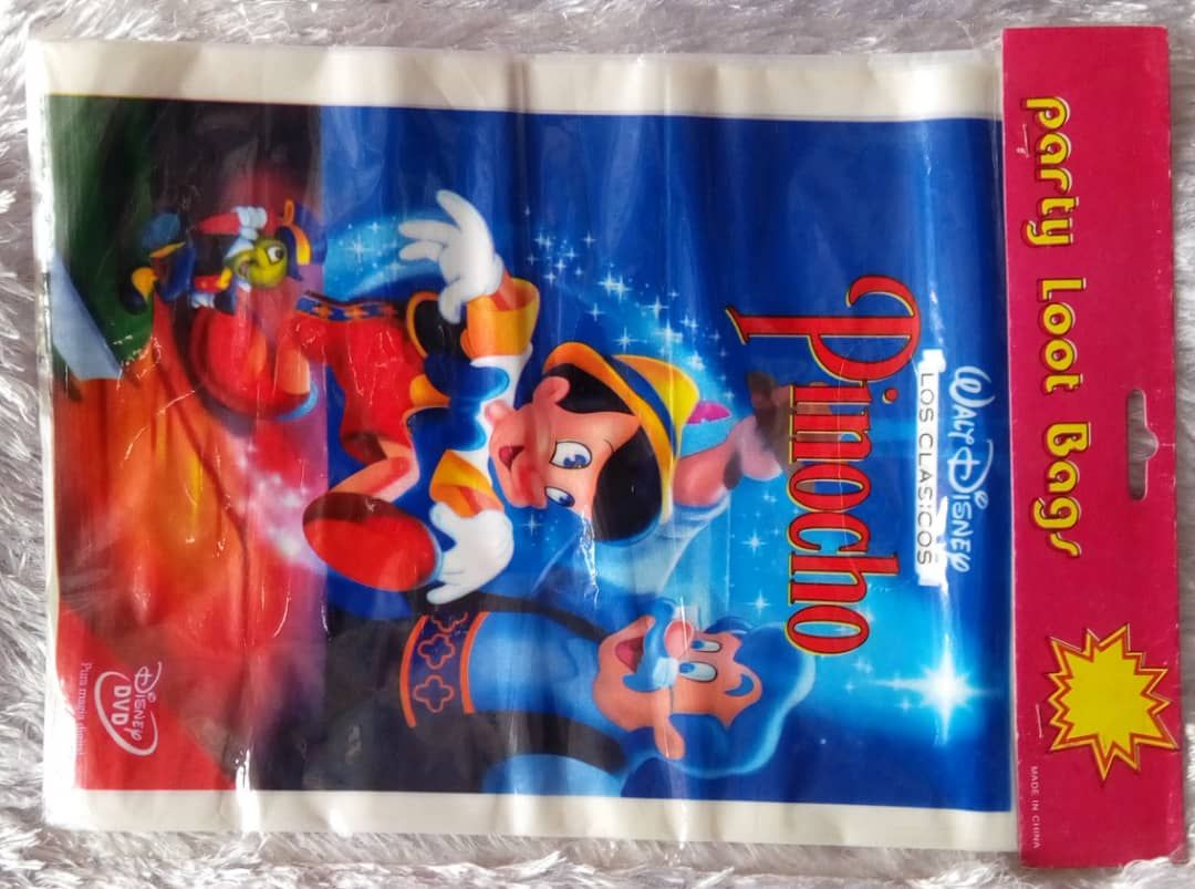 Big Pinocho Disney Character Party Bags - 3 Packs