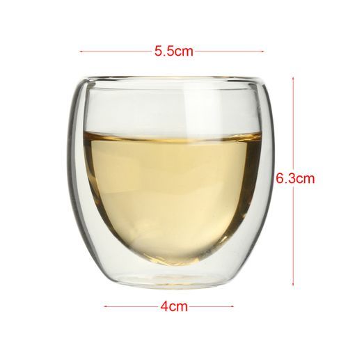 Clear Glass Double Layer Coffee Cup-80ml