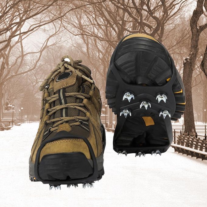 2 Pairs Of Hiking Plates Anti Ice Snowshoes 8 Teeth Grips Crampons