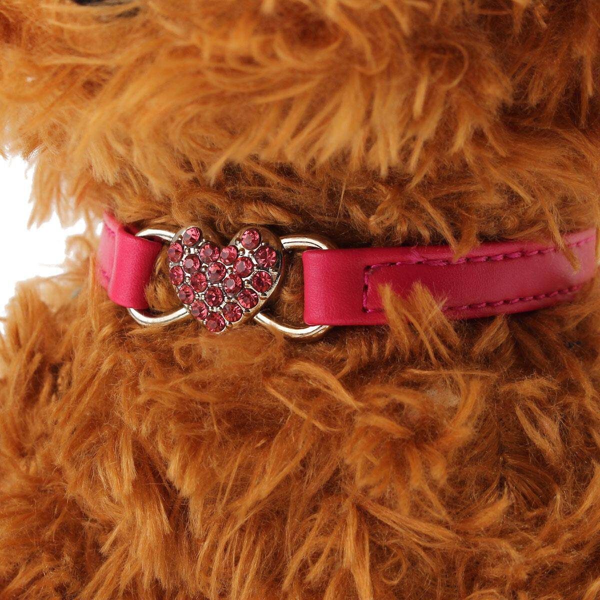 Dog Diamond Pet Rhinestone Puppy Collar Crystal PU Leather Bling Cat E+1231352293097 S