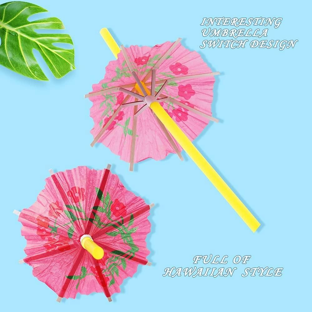 150 Pcs Umbrella Colourful Drinking Straws for Cocktail
