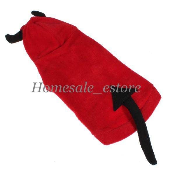 Dog Cat Pet Cute Devil Coat Puppy Hoodie Fancy Jumpsuit Costumes Apparel Clothes