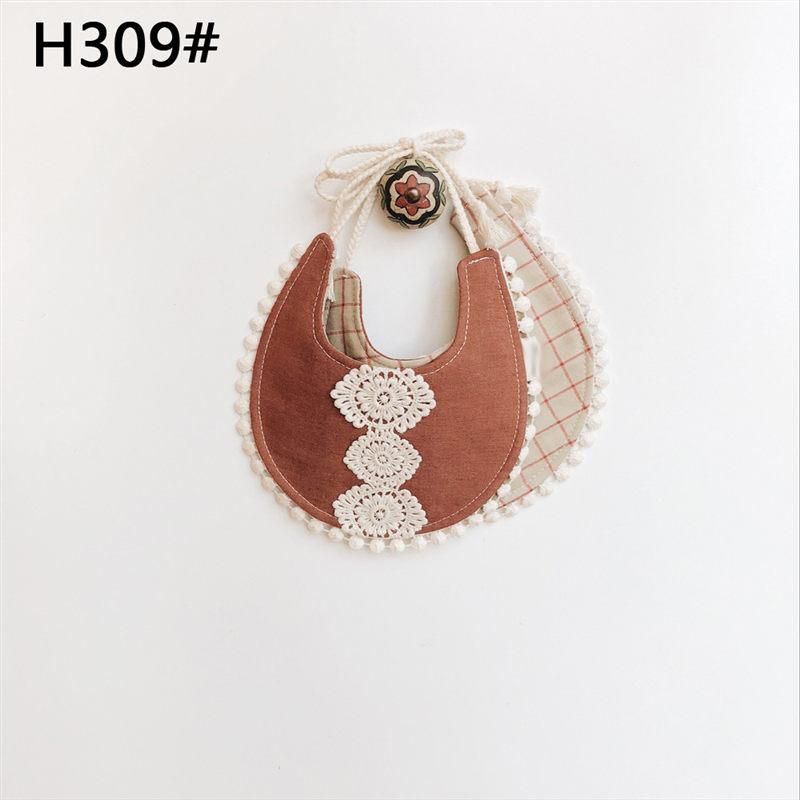 4PCS Kids Saliva Towel Feeding Double-deck Tassel Bib