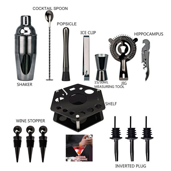 14pcs Bar Cocktail Set Shaker Drink Making Kit Stainless