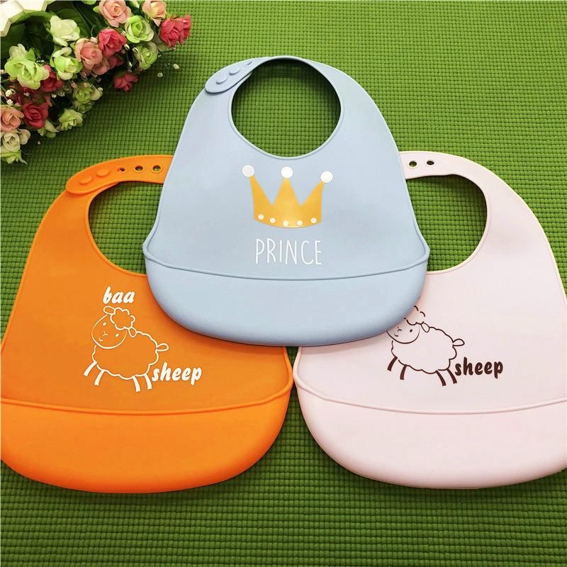 4PCS Crown Silicone Baby Bibs Waterproof Bibs
