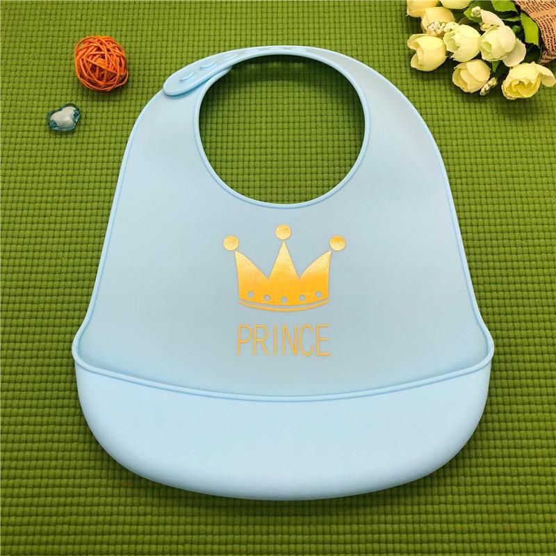 4PCS Crown Silicone Baby Bibs Waterproof Bibs