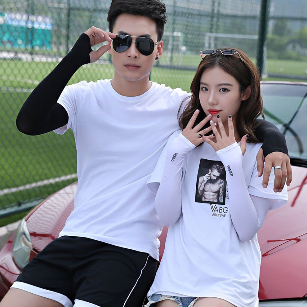 Summer Sunscreen Ice Silk Sleeves Men And Women Uv Protection Ice Sleeves Black