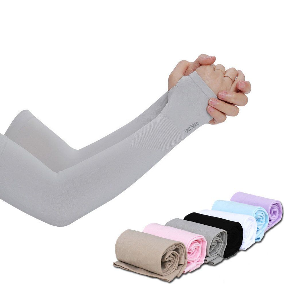 Summer Sunscreen Ice Silk Sleeves Men And Women Uv Protection Ice Sleeves Black