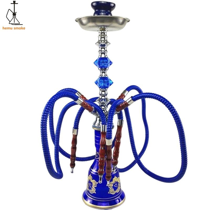 New Classic Hookah With 4 Hose Ceramic Bowl Tongs Complete