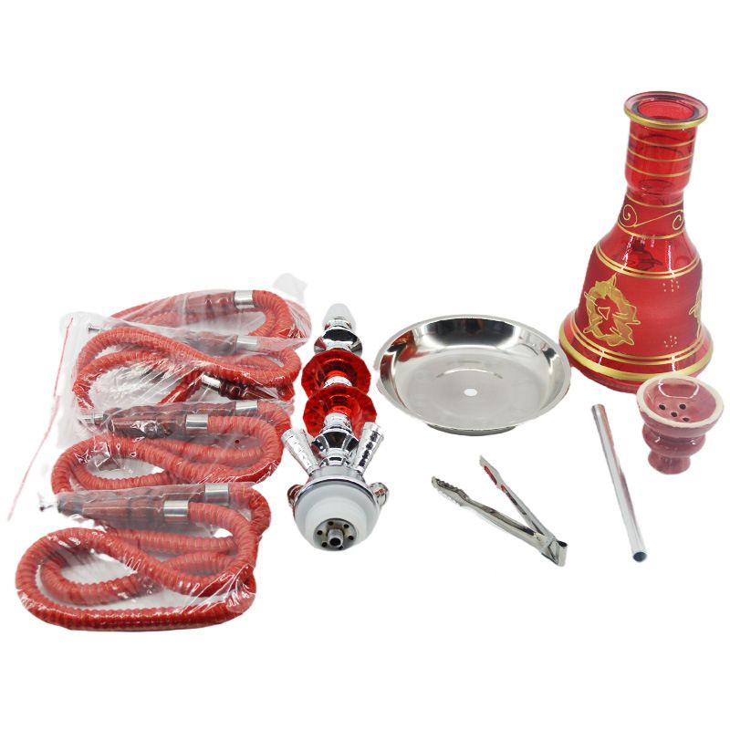 New Classic Hookah With 4 Hose Ceramic Bowl Tongs Complete