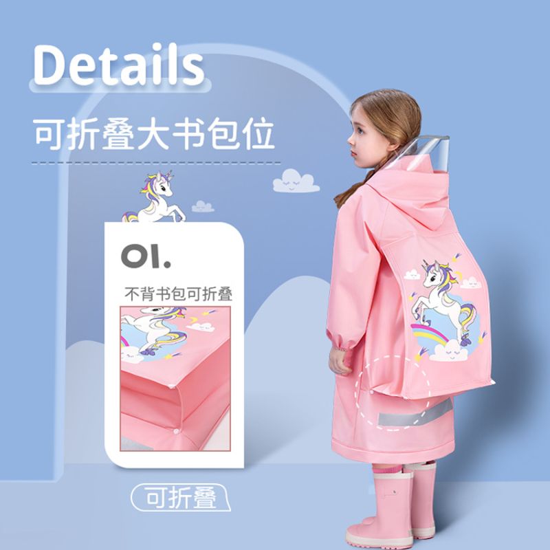 EVA Children's Raincoat Girls' Whole Body Waterproof Boys'