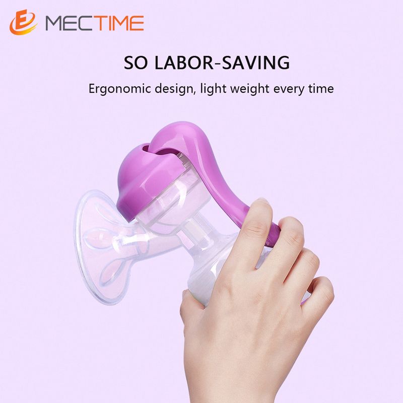 Manual Breast Pump 150ml Bottle Feeding- Purple