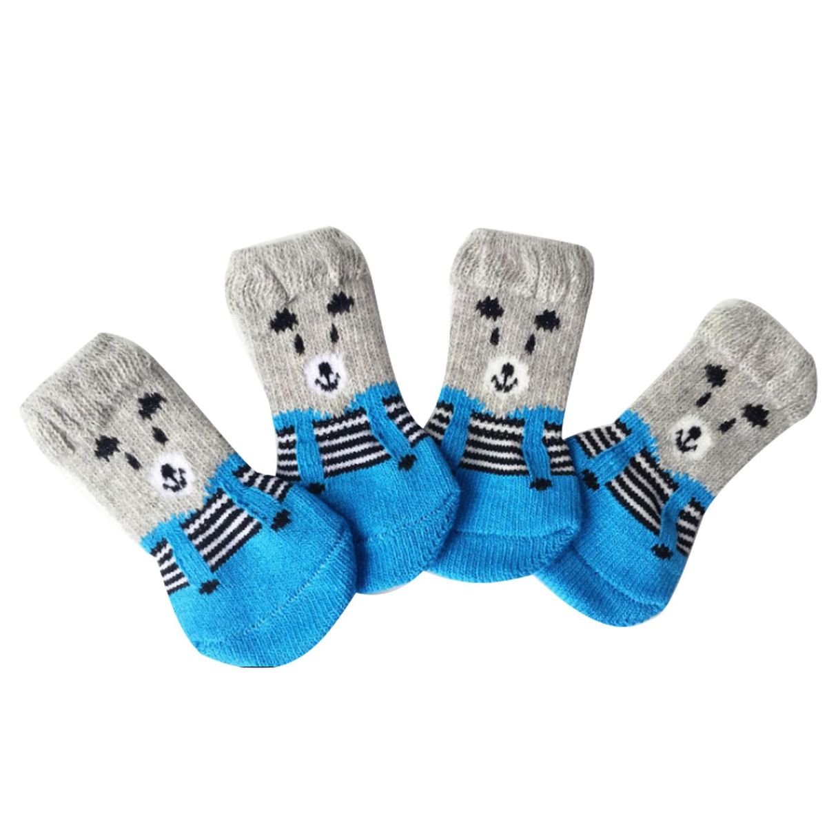 4Pcs Cats Dogs Cotton Warm Anti-Slip Cartoon Pattern-Panda
