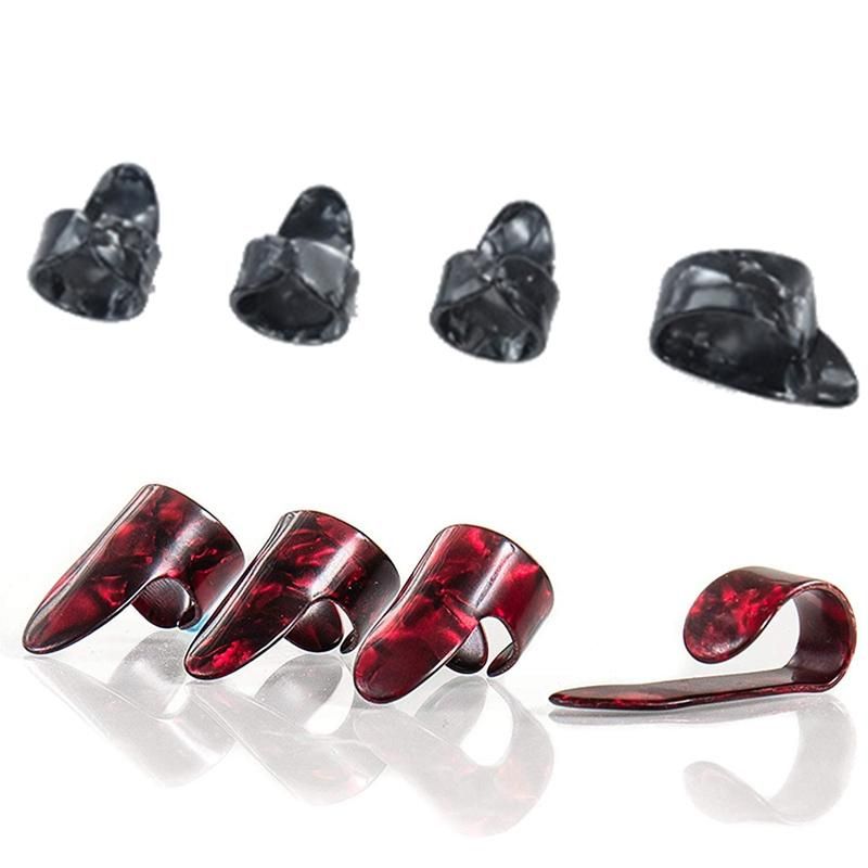 Ballad Guitar Finger Set Guitar Pain-Proof Finger Set Pluck Piece Accessories Guitar Guitar Finger Thumb Index Finger Set Red