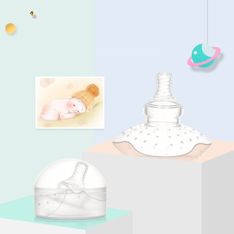 MT Silicone Contact Nipple Shield With Carrying Case For Breastfeeding Mother-Transparent
