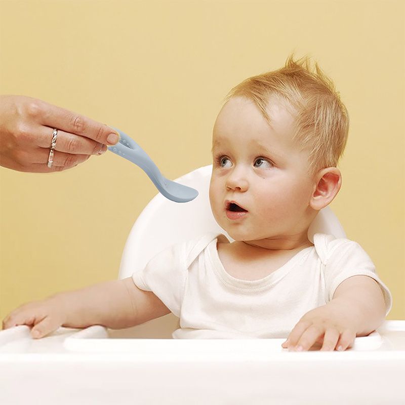 4PcsSet Baby Silicone Plate Spoon Set Baby Feeding Silicone