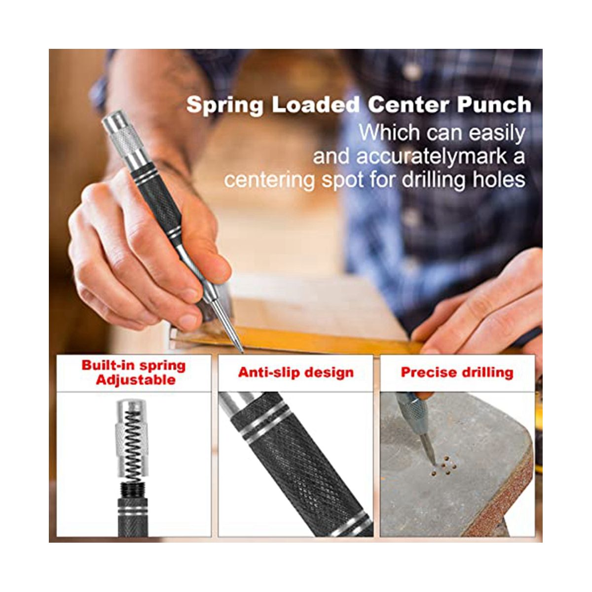 10 Pack Carpenter Pencil with Sharpener, Mechanical Carpenter Pencils Set with 36 Refills, Deep Hole Marker