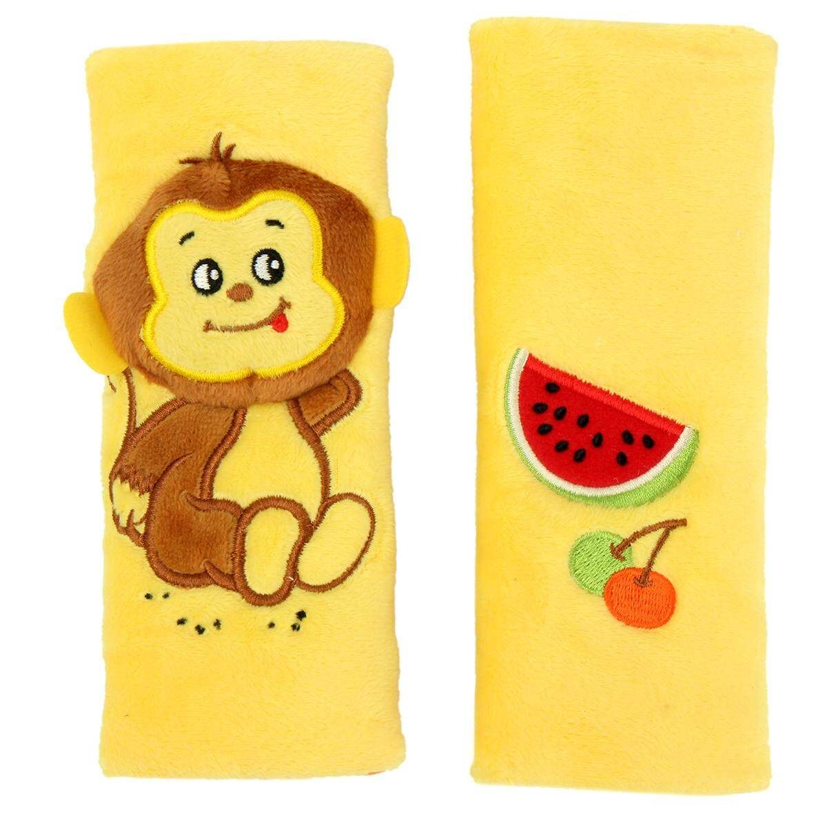 Cartoon Car Safety Seat Belt Strap Cover Baby Stroller Shoulder Cushion Pads Monkey