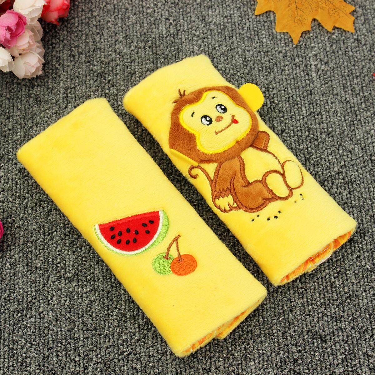 Cartoon Car Safety Seat Belt Strap Cover Baby Stroller Shoulder Cushion Pads Monkey
