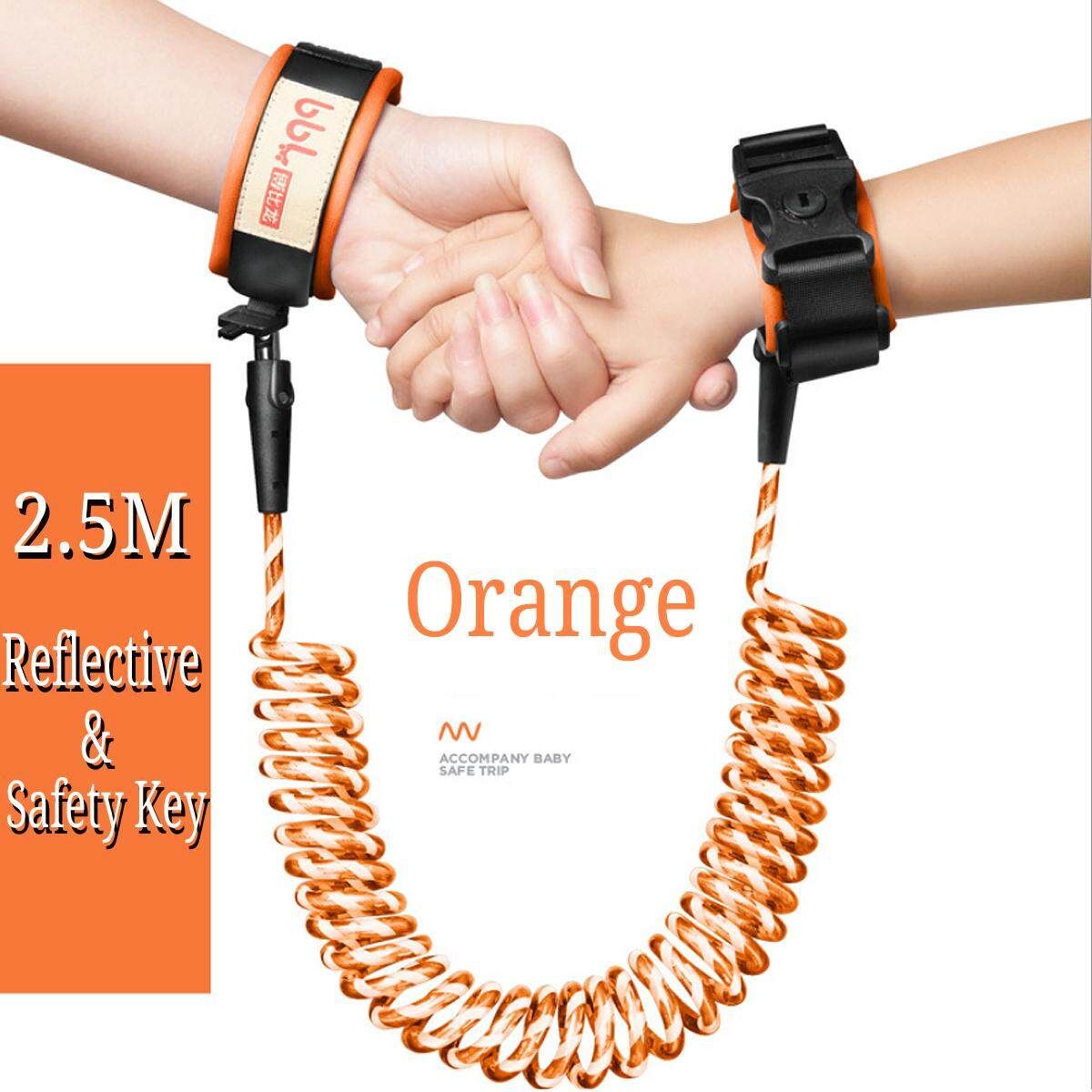 2.5M Toddler Baby Safety Harness Leash Kid Anti Lost Wrist Traction Rope Strap Orange