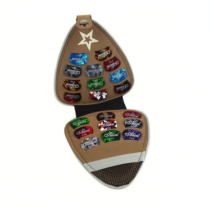 Guitar Pick Holder Bag Canvas With 20pcs Celluloid Picks