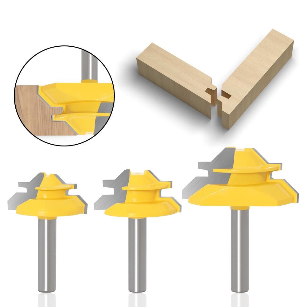 3PCS Rabbet Router Bit Set 8mm Shank with 12.7mm 16mm 19.05mm Height Slot Cutter Router Bit Wood Groove Milling Woodworking Tool