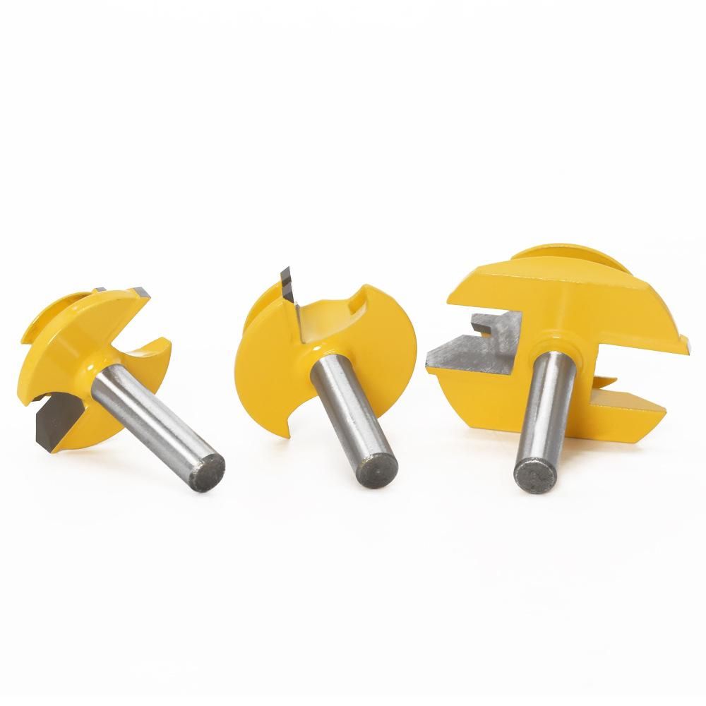 3PCS Rabbet Router Bit Set 8mm Shank with 12.7mm 16mm 19.05mm Height Slot Cutter Router Bit Wood Groove Milling Woodworking Tool
