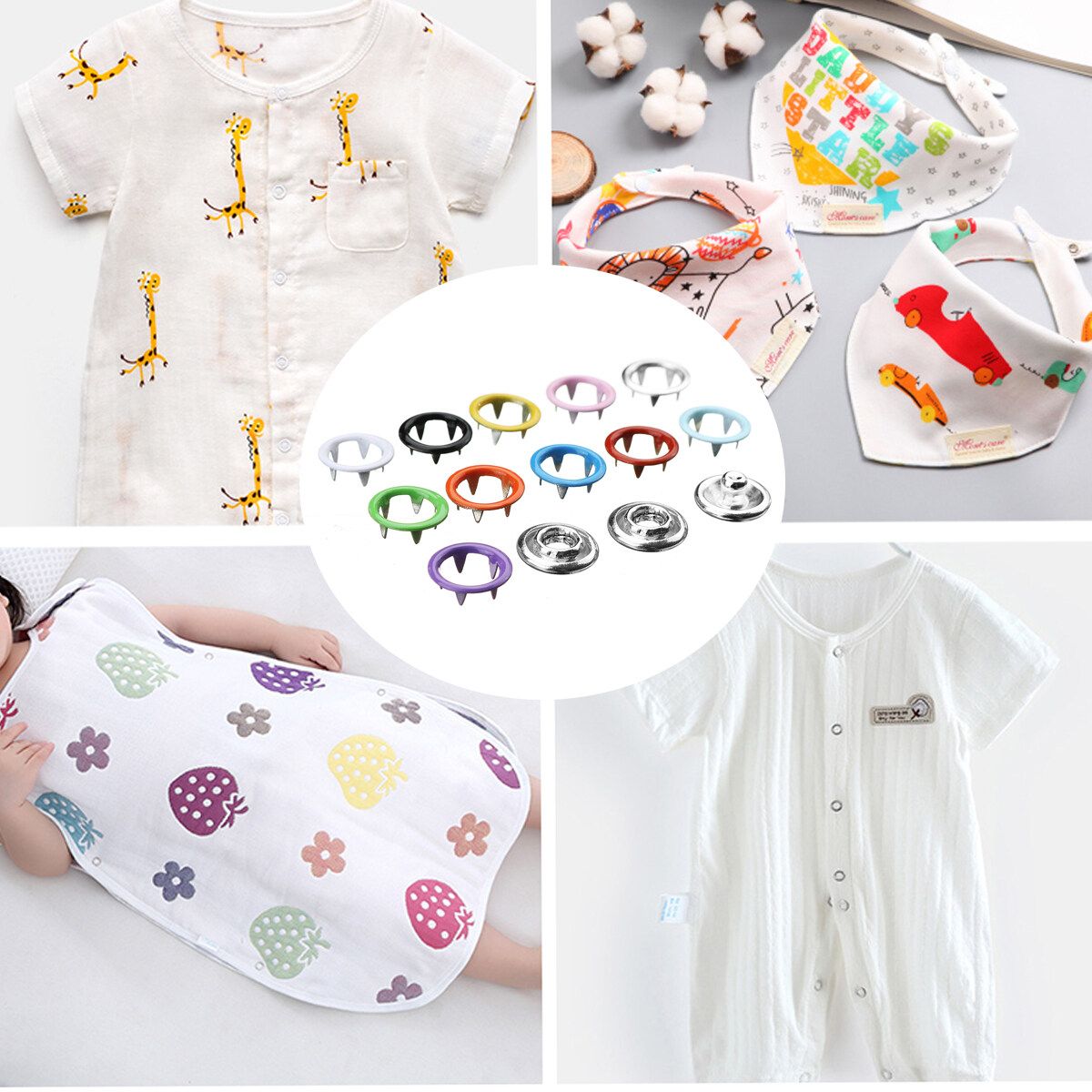 Solid Five Claw Buckle And Pliers Suit Combination Children's Button Steel 250pcs