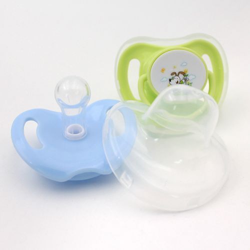 2pcs Silicone Nipple Baby Pacifier For Breastfed Babies