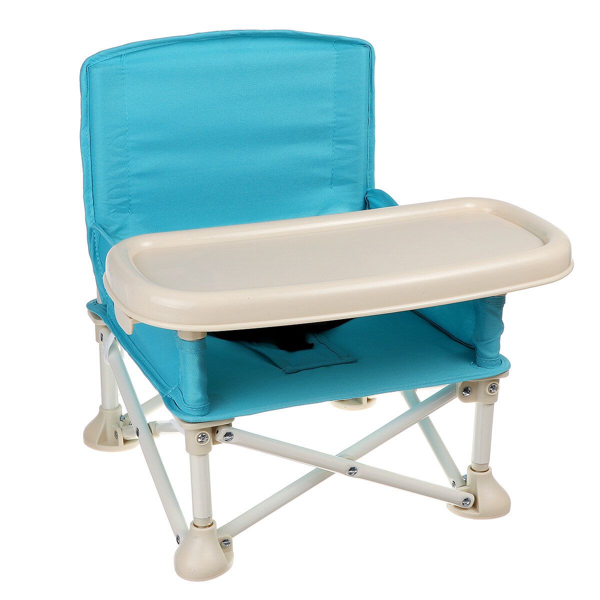 Foldable Baby Feeding High Chair Dining Booster Table Seat Highchair With Tray Blue