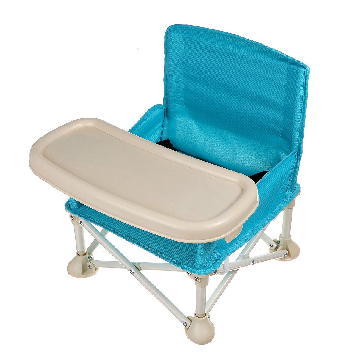 Foldable Baby Feeding High Chair Dining Booster Table Seat Highchair With Tray Blue