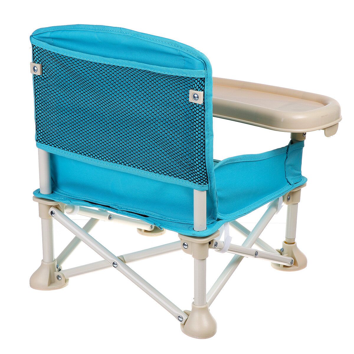 Foldable Baby Feeding High Chair Dining Booster Table Seat Highchair With Tray Blue