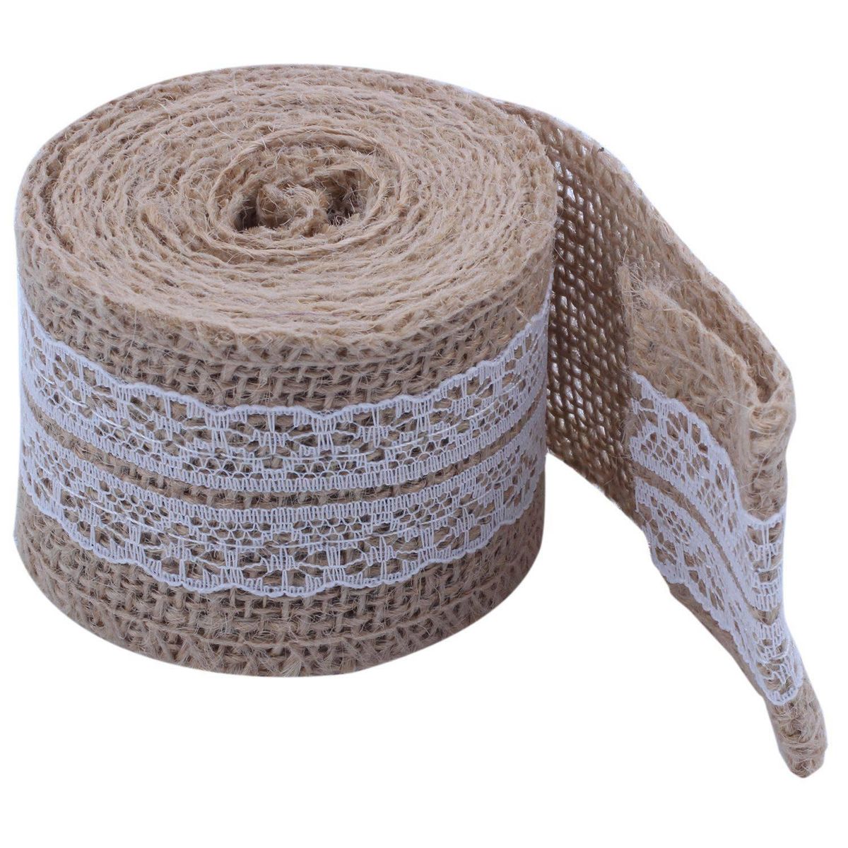 2.5M Jute Ribbon with  Trims Tape Rustic Wedding Decor