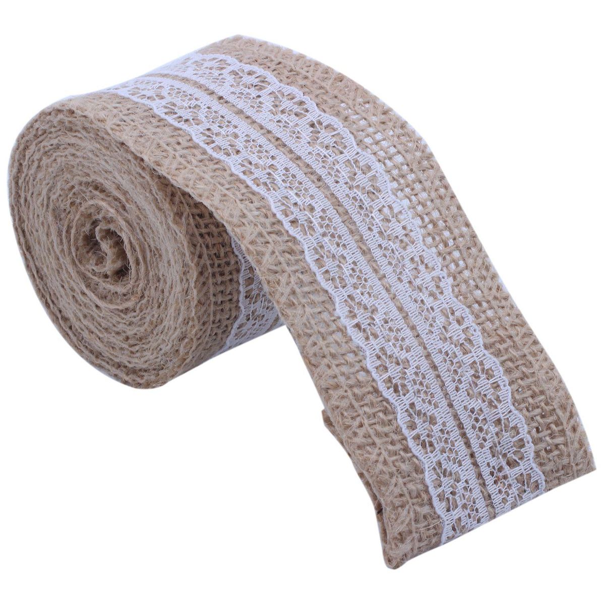 2.5M Jute Ribbon with  Trims Tape Rustic Wedding Decor