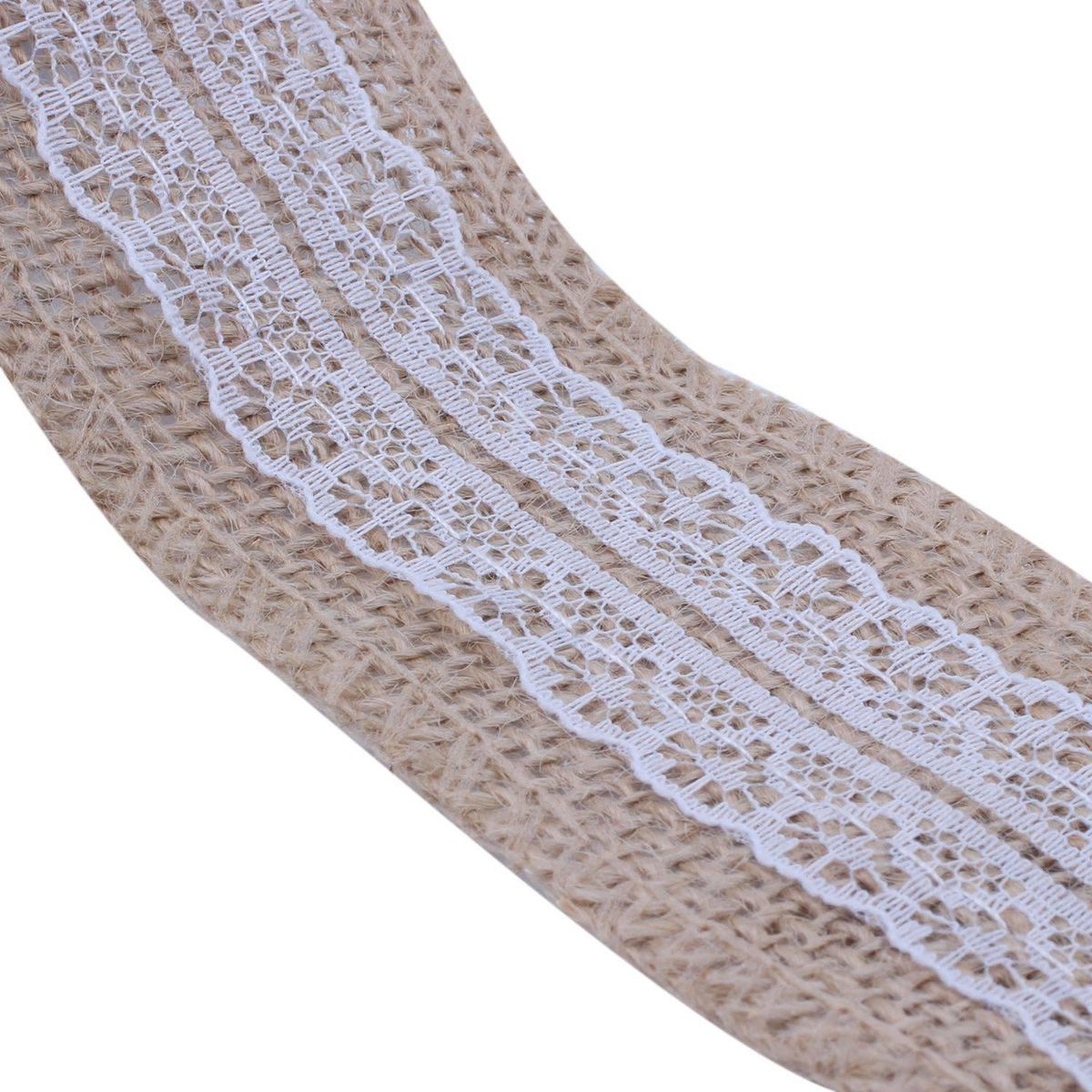 2.5M Jute Ribbon with  Trims Tape Rustic Wedding Decor