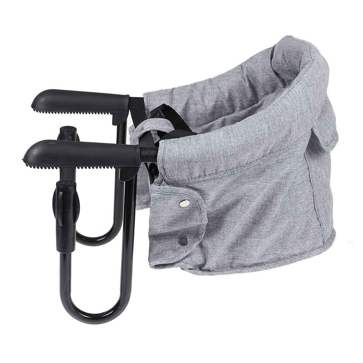 Safe Infant Baby High Chair Kid Padded Foldable Lightweight Portable Grey