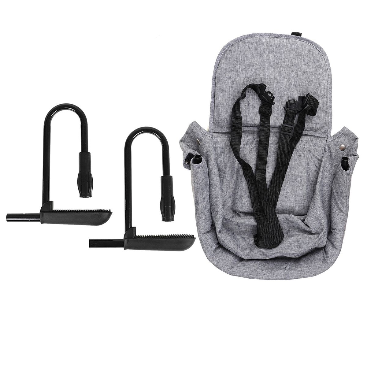 Safe Infant Baby High Chair Kid Padded Foldable Lightweight Portable Grey