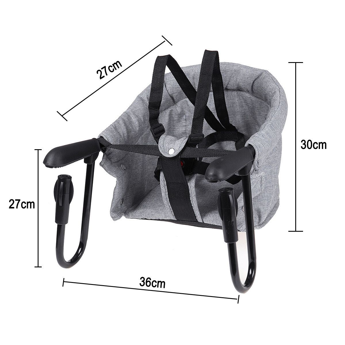 Safe Infant Baby High Chair Kid Padded Foldable Lightweight Portable Grey