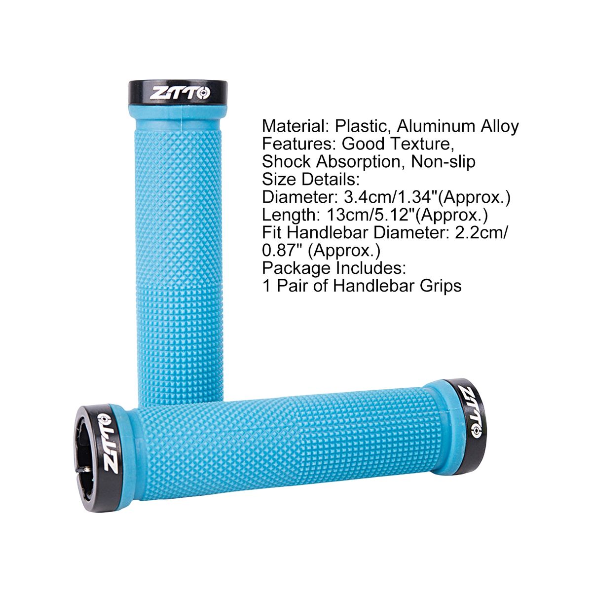 1 Pair Handlebar Cover Anti Corrosion Bike Handle Grips Blue