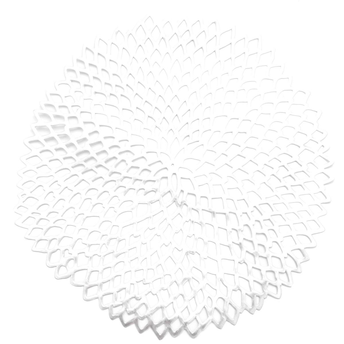 Placemat For Dining Table Pvc Hollow Insulation Round Silver