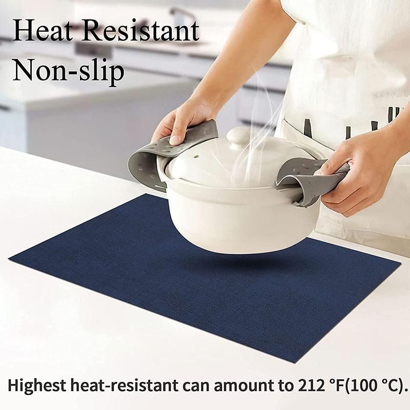 Faux Leather Heat Resistant Placemats for Dining Table Set B
