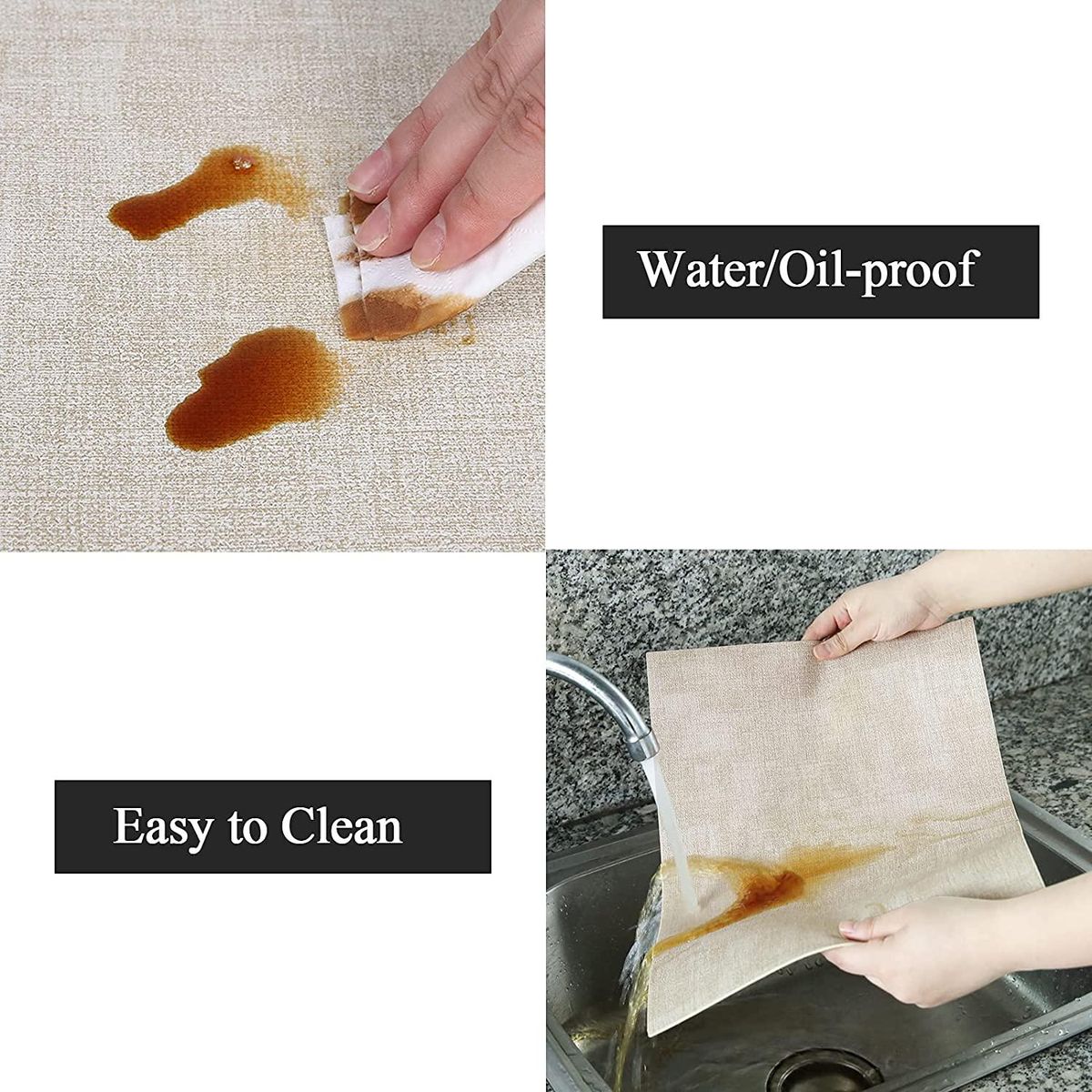 Faux Leather Heat Resistant Placemats for Dining Table Set B