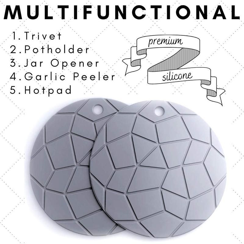 Geometric Round Silicone Potholders,Hot Pads, Opener, Kitche