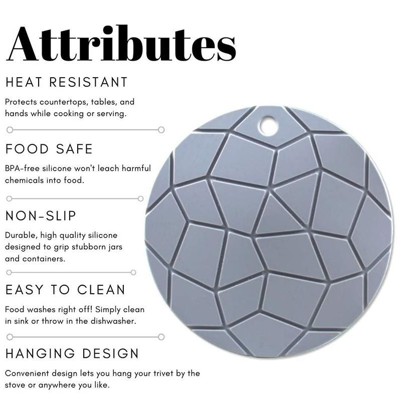 Geometric Round Silicone Potholders,Hot Pads, Opener, Kitche