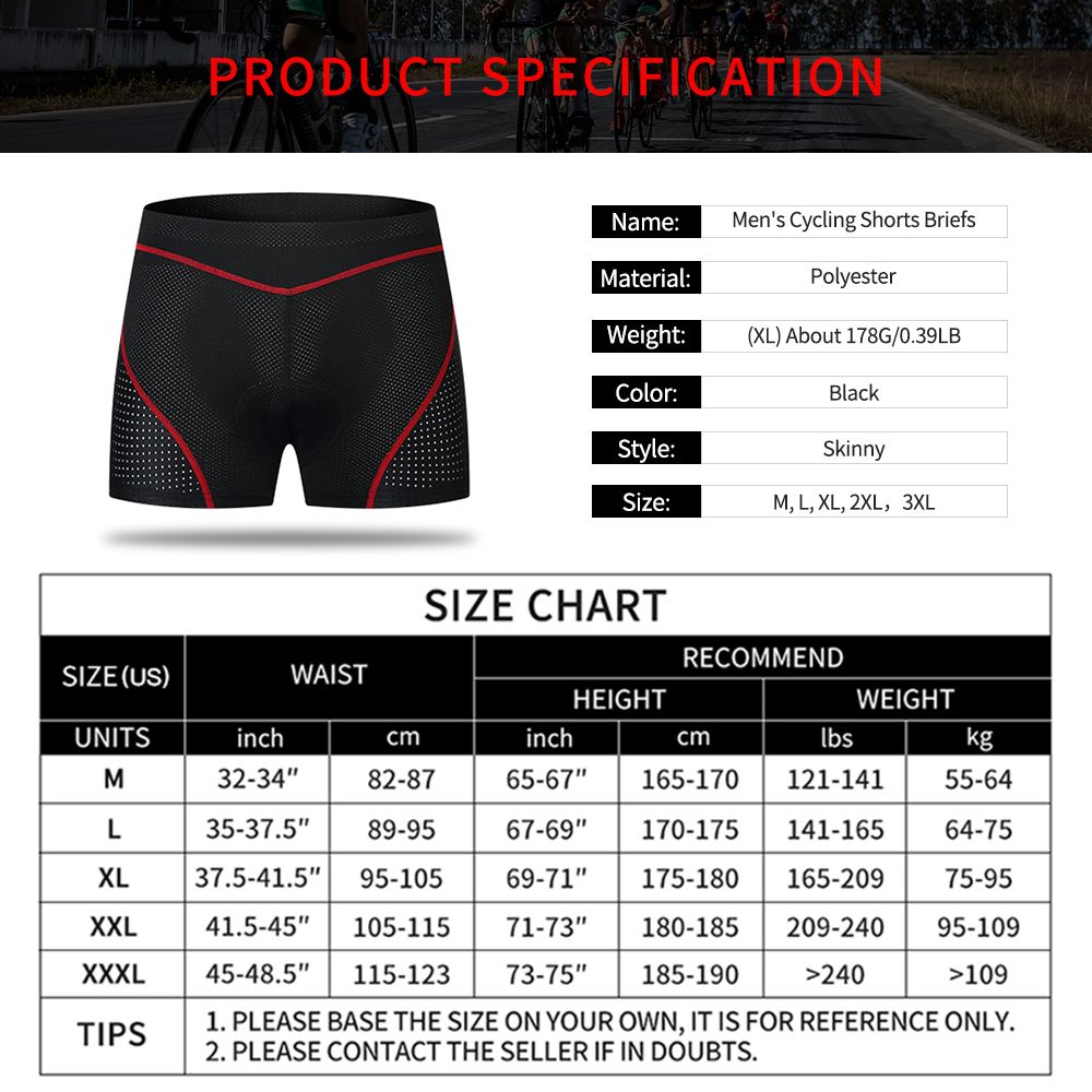 Men Cycling Shorts  Padded MTB Bicycle Bike Underwear