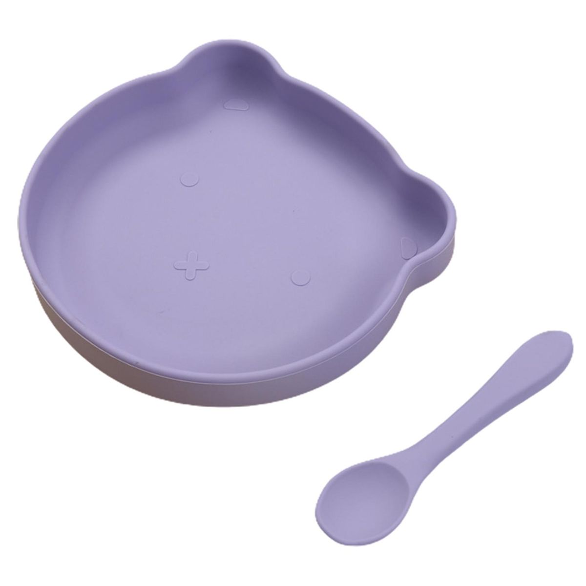 Baby Suction Plate Silicone Toddlers Eating Dish Bowl Purple