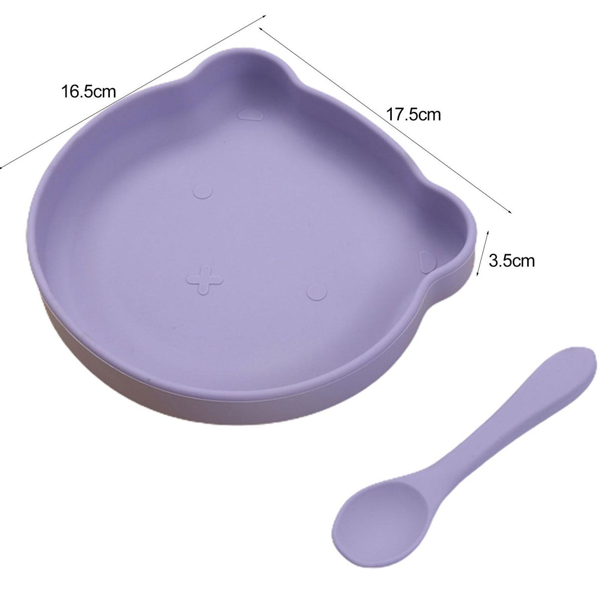 Baby Suction Plate Silicone Toddlers Eating Dish Bowl Purple