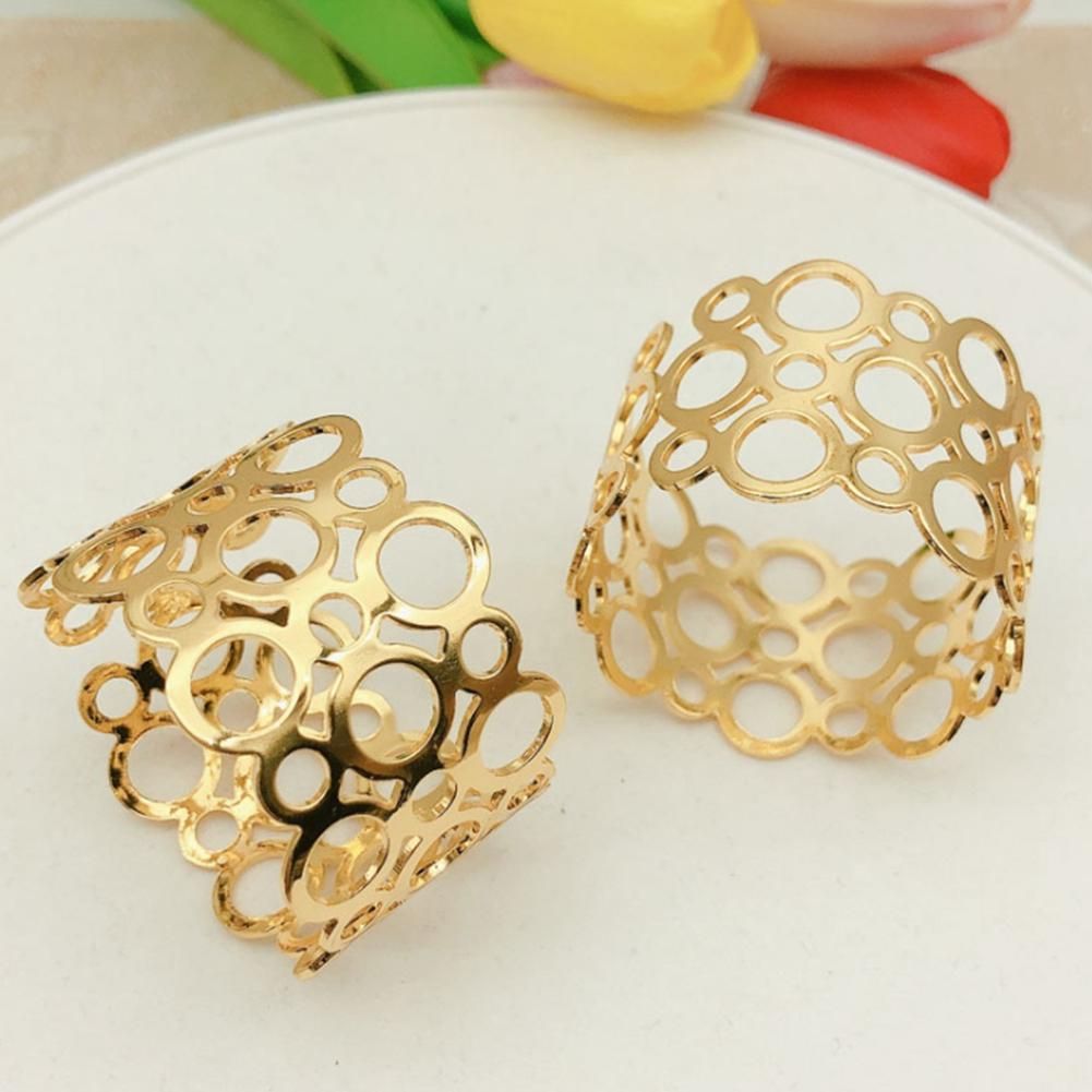 Napkin Ring, 6-Piece Metal Napkin Holder, Party Dinner