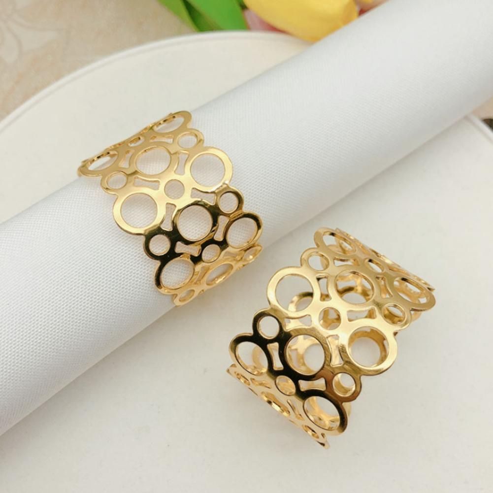 Napkin Ring, 6-Piece Metal Napkin Holder, Party Dinner