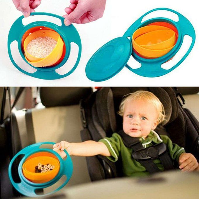 Non Spill Feeding Toddler Gyro Bowl 360 Rotate Baby Kids Avoid Food